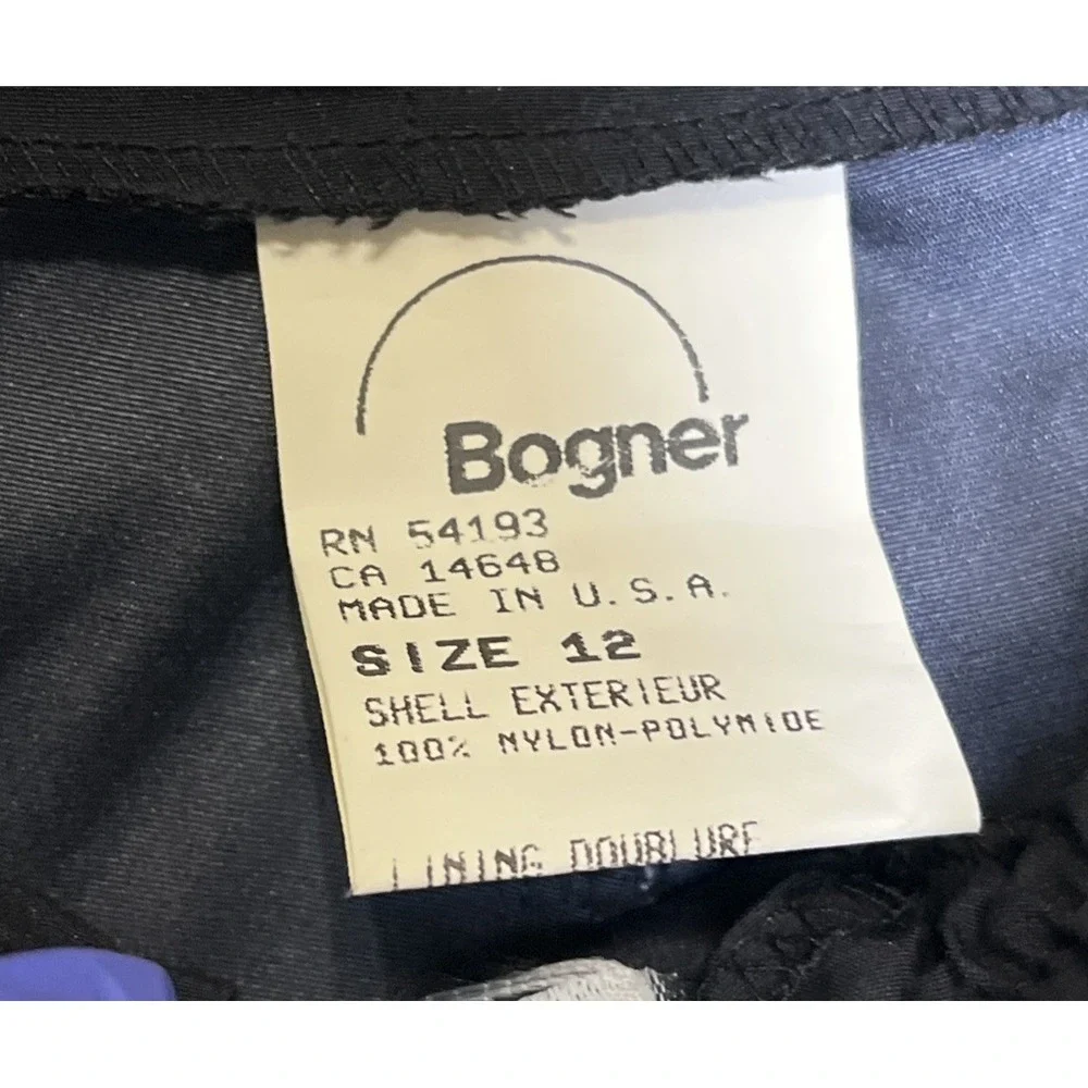 VINTAGE Bogner‎ Ski Pants Womens Size 12 Black  Snow Snowboarding Waterproof